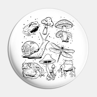 Cottagecore Goblincore Mushroom Fungi Mycology Forager Frog Pin
