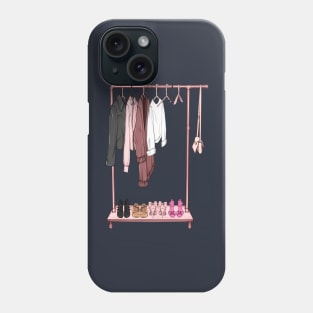 clothes on a rack art Phone Case