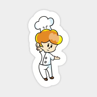 chef cartoon character  drawing design Magnet