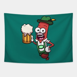 Oktoberfest Sausage With Beer Tapestry