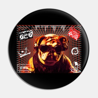 DJ BULLDOG VIBING TO MUSIC WITH MUSIC ELEMENTS AND GRID. Pin