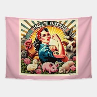 Vegan Retro Girl Tapestry