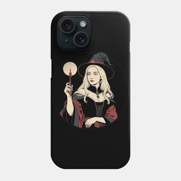 Blonde Witch Holding a Magic Candle Phone Case by CursedContent