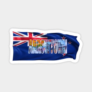 ARROWTOWN - New Zealand with Flag Magnet