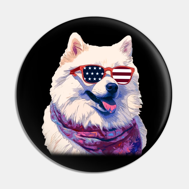 Pawsitively Pure Samoyed Vibes, Stylish Statement Tee Extravaganza Pin by Kevin Jones Art