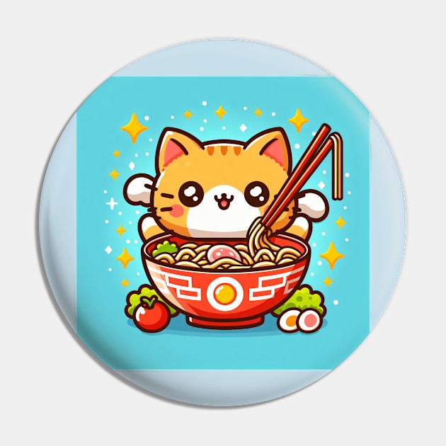 Orange Cat eating Bowl of ramen Pin by Pokoyo.mans@gmail.com