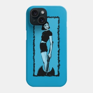 Beautiful woman with an axe Phone Case