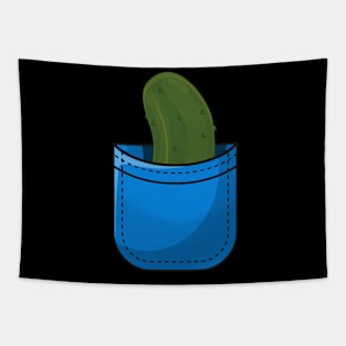 Is that a pickle in your pocket? Funny Vegetarian Vegan Humor Tapestry