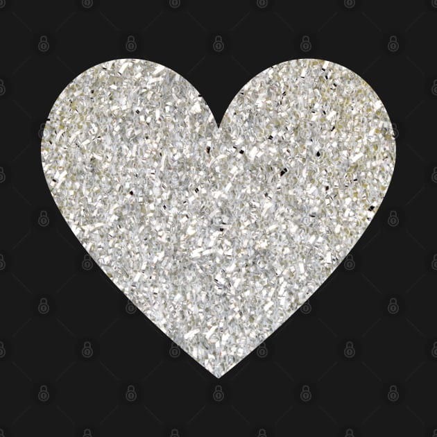 Silver Faux Glitter Heart by Felicity-K