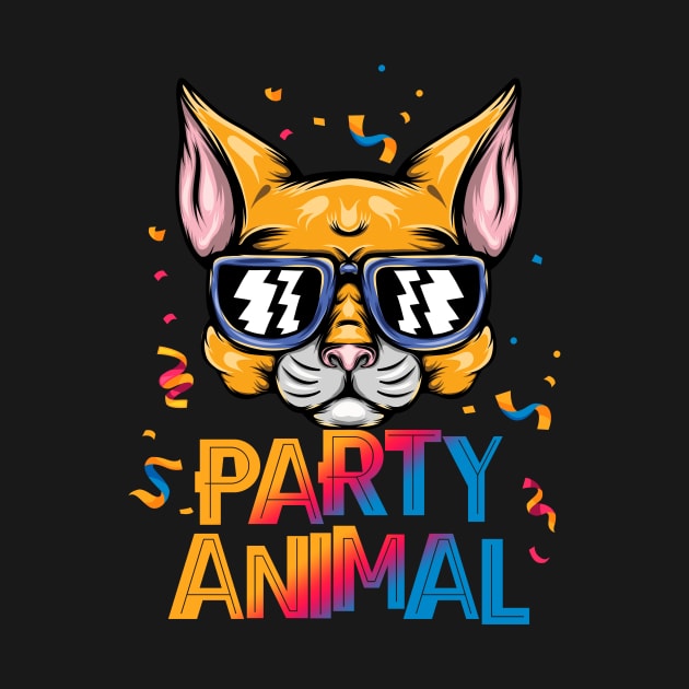 Party Animal - Funny Cats by Hip City Merch