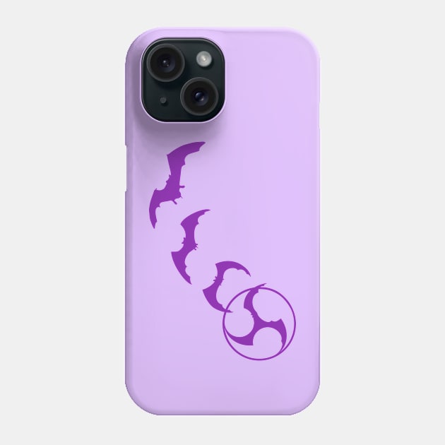 Bat Mitsudomoe purple Phone Case by Austin Taiko