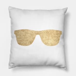 Sunglasses - golden faux foil Pillow