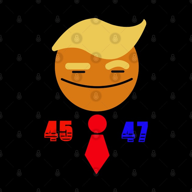 Smile Face Trump with Tie 45/47 Design by GoogsInkBlot