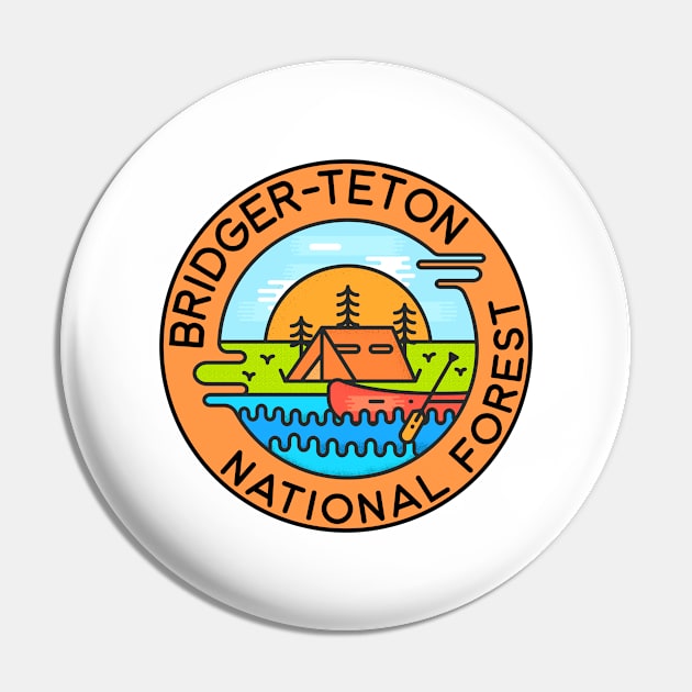 Bridger Teton National Forest Wyoming Camping Canoe Pin by DD2019