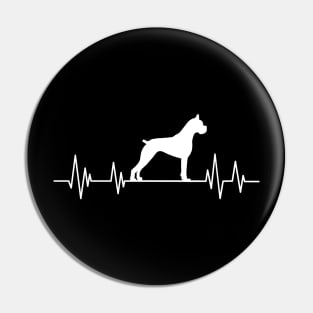 Boxer Heartbeat dog Heartbeat Boxer Silhouette Pin