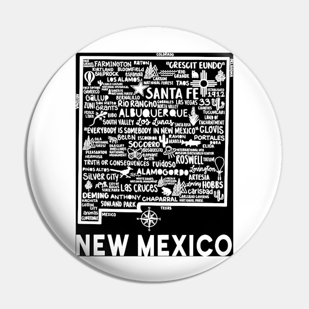 New Mexico Map Pin by fiberandgloss