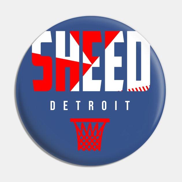 Sheed Detroit Basketball Pin by funandgames