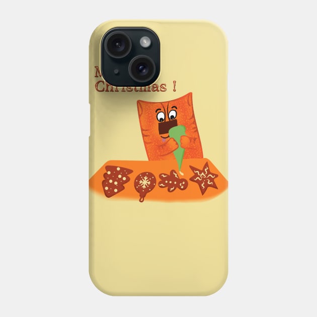 Christmas cookies and cat Phone Case by maryglu