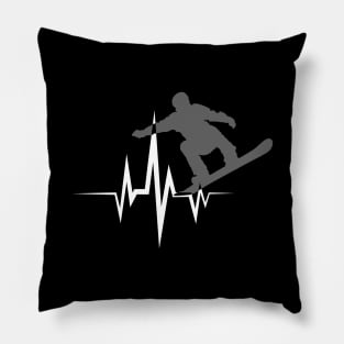 Cool Snowboarder Heartbeat Snowboarding Heart Beat Pillow