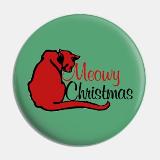 Meowy Christmas cat xmas Pin