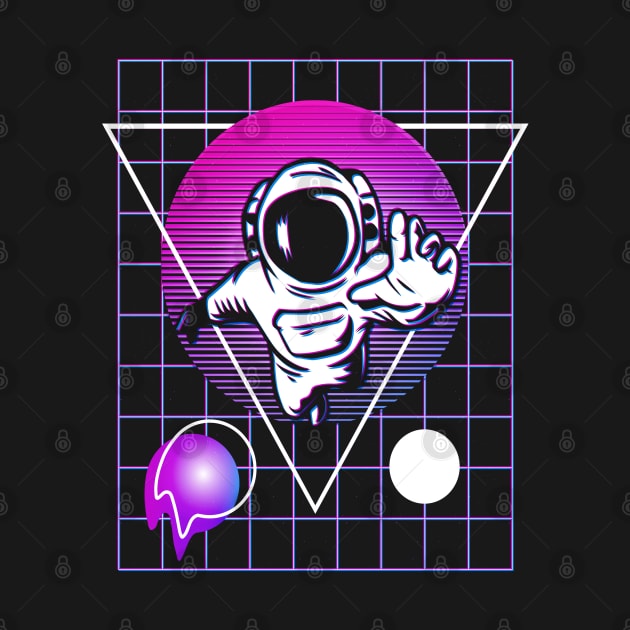 Astronaut Outrun Synthwave 80's by Sassee Designs