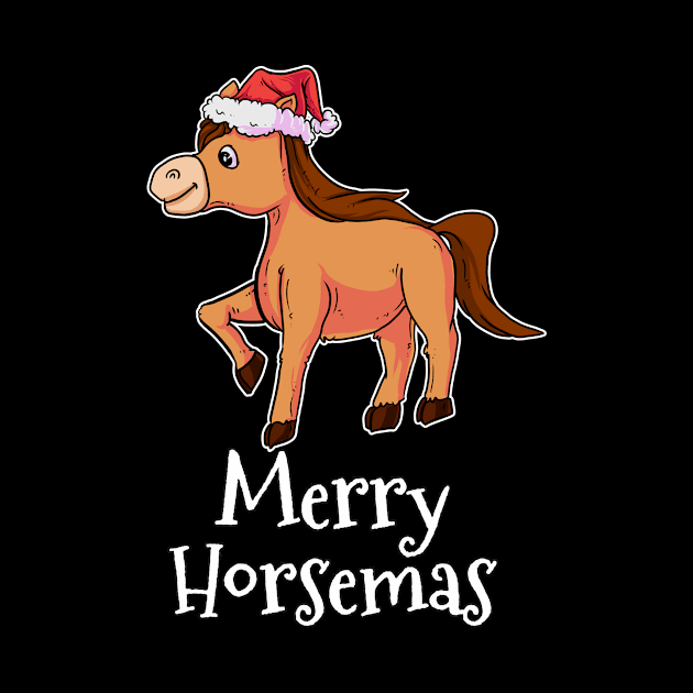 Merry Horsemas Merry Christmas Santas Hat Horse by TheTeeBee