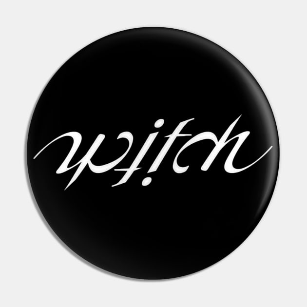 Witch ambigram (white) Pin by SolDaathStore