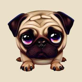 Small Version - Charming Pug Portrait T-Shirt