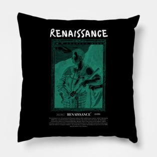 renaissance commander 2 green white Pillow