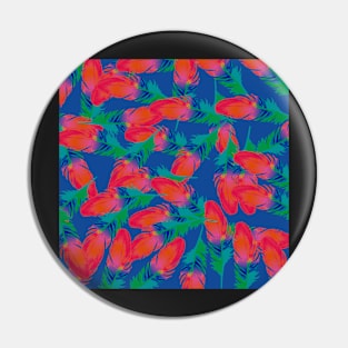 Pattern Feathers Colors Red / Blue Pin