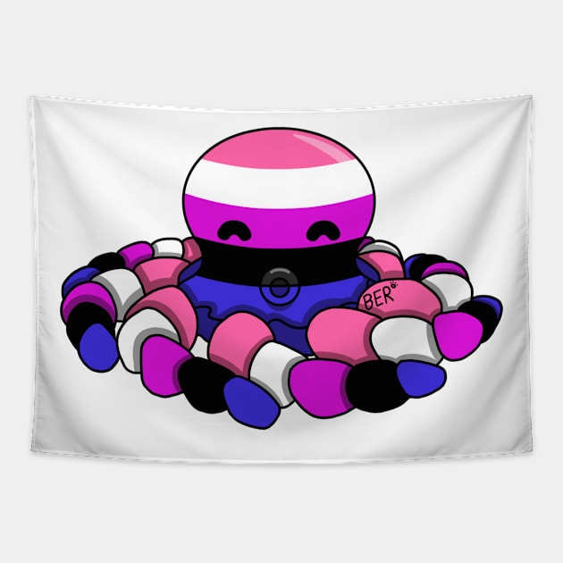 Gender Fluid Pride Fidget Octopus Tapestry by SentABearToSpace 