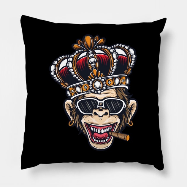 Monkey t-shirt Pillow by Galank