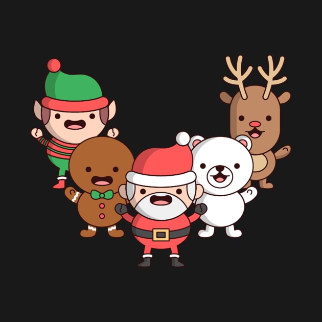 cute santa claus with reindeer and elf by Abir's Store