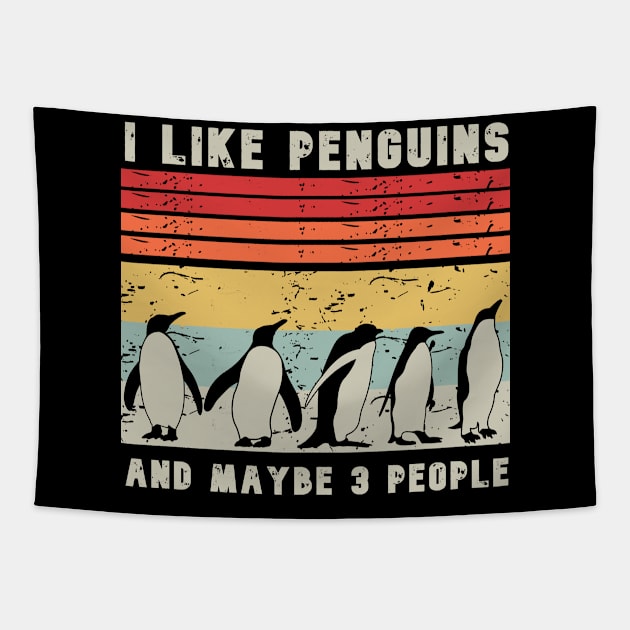 I Like Penguins And Mybe 3 People Tapestry by mansoury