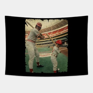 Pete Rose in Cincinnati Reds Tapestry