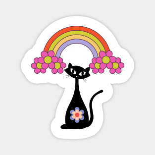 Flower Power Cat Magnet