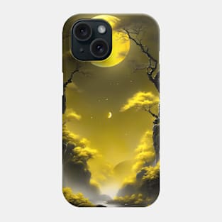 Yellow moon night Phone Case