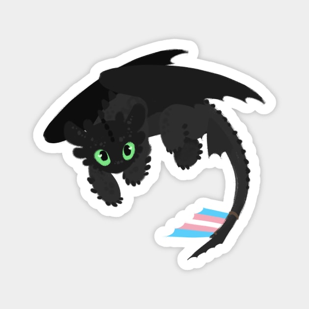 Toothless (Trans, Blue) Magnet by IceOfWaterflock