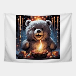 Teddy celebrating New Year Tapestry