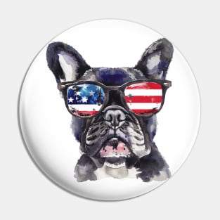 French Bulldog 'Merica Sunglasses Pin