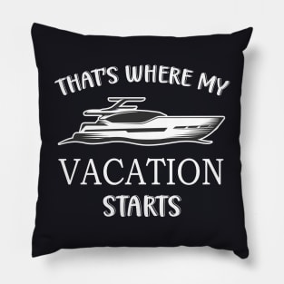 Motorboat Yacht Vacation Pillow