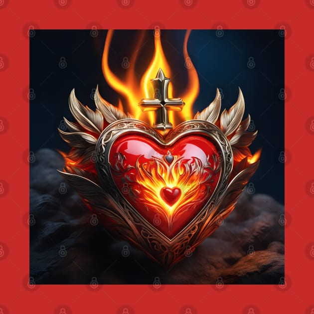 Sacred Heart in Flames by PurplePeacock