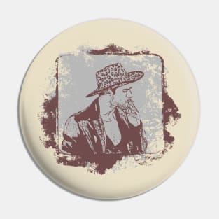 Smoking Hat Cowboy!!! Vintage Grunge Cool Tee Pin