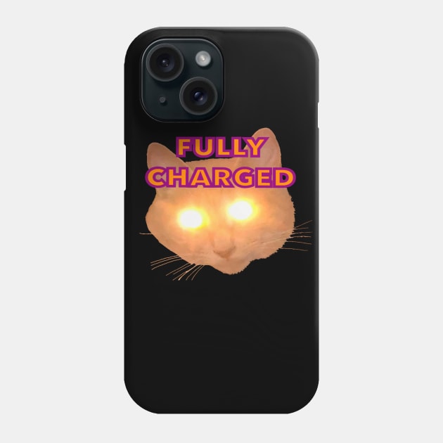 Fully Charged Glowing Cat Phone Case by wildjellybeans