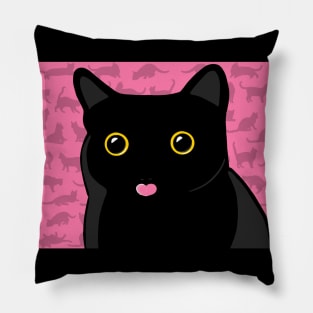 Black Cat Hearts You Pillow