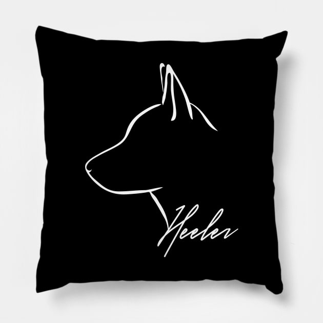 Proud Heeler profile dog lover gift Pillow by wilsigns