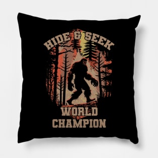 Retro Bigfoot Hide & Seek World Champion Pillow