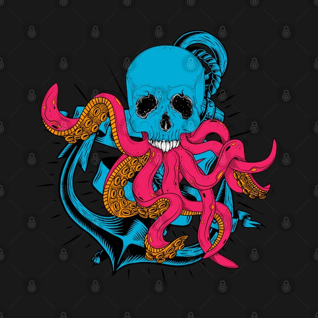 Skull Octopus Pirate by JeffDesign