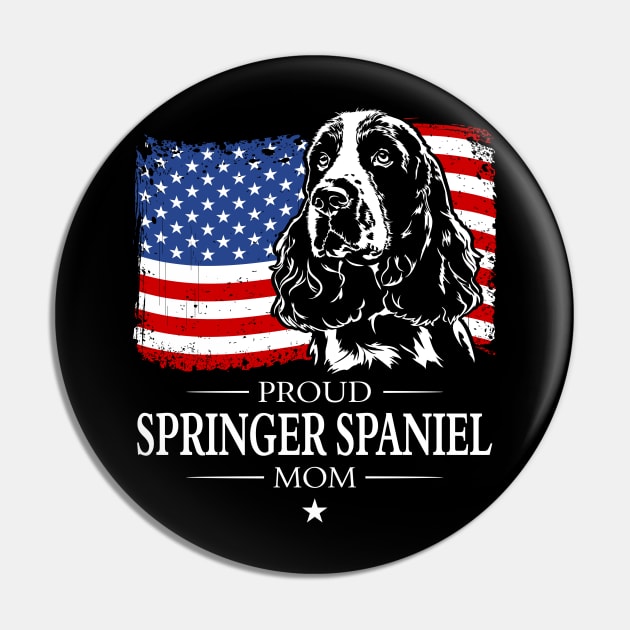 Proud Springer Spaniel Mom American Flag patriotic gift dog Pin by wilsigns