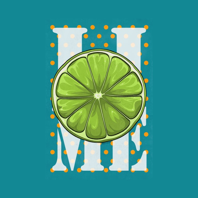 Lime fruit Retro Poster by Art by Angele G